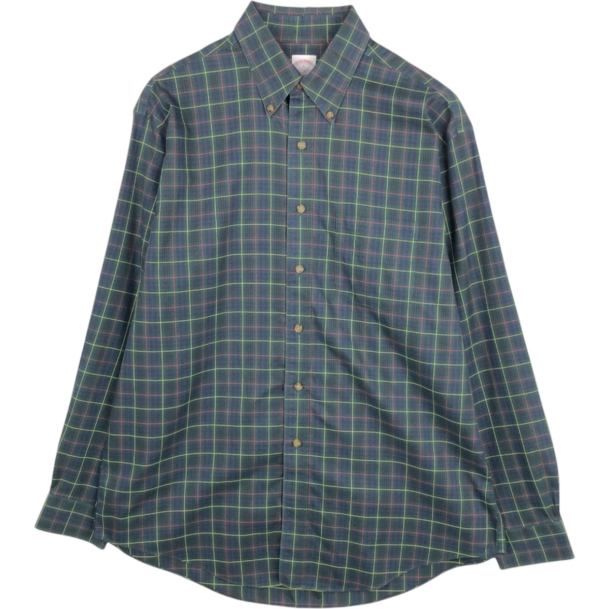 古着 ブルックスブラザーズ Brooks Brothers Est.1818 長袖 ボタンダウンチェックシャツ メンズL相当/eaa663001