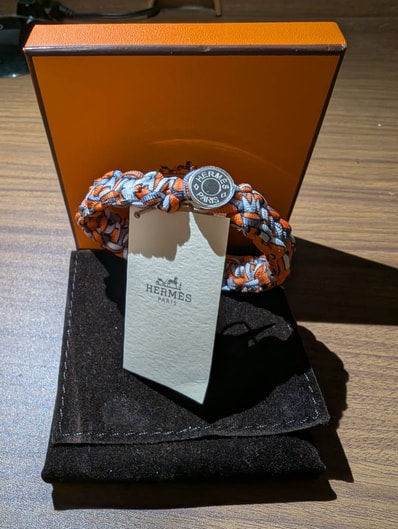 HERMES ブレスレット キッド セリエボタン シルクツイル