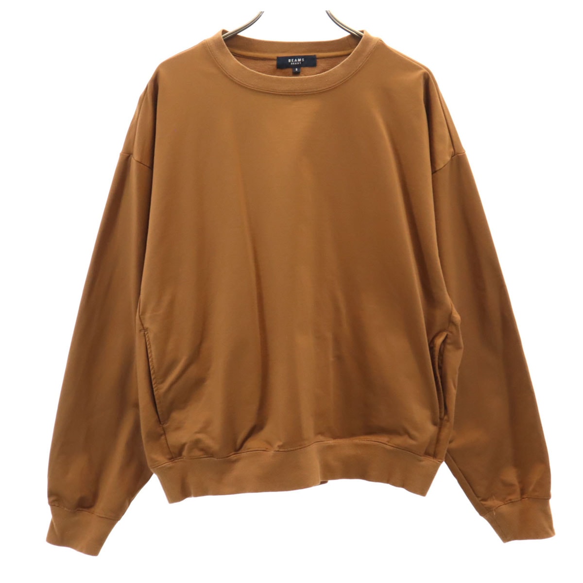BEAMS HEART ビームスハート 長袖 ナイロンスウェット トレーナー S ブラウン