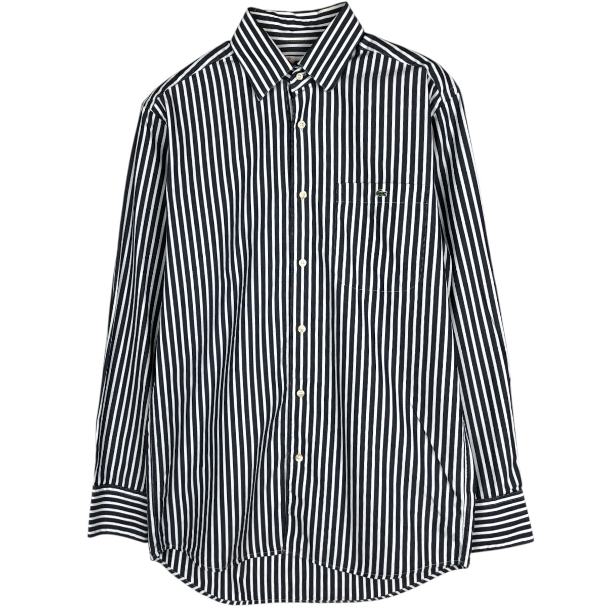 古着 ラコステ LACOSTE 長袖 コットンストライプシャツ メンズM相当/eaa676672