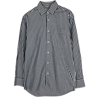 古着 ラコステ LACOSTE 長袖 コットンストライプシャツ メンズM相当/eaa676672