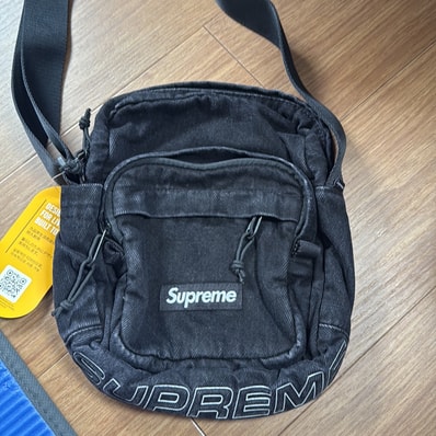 Supreme Denim Shoulder Bag "Black"