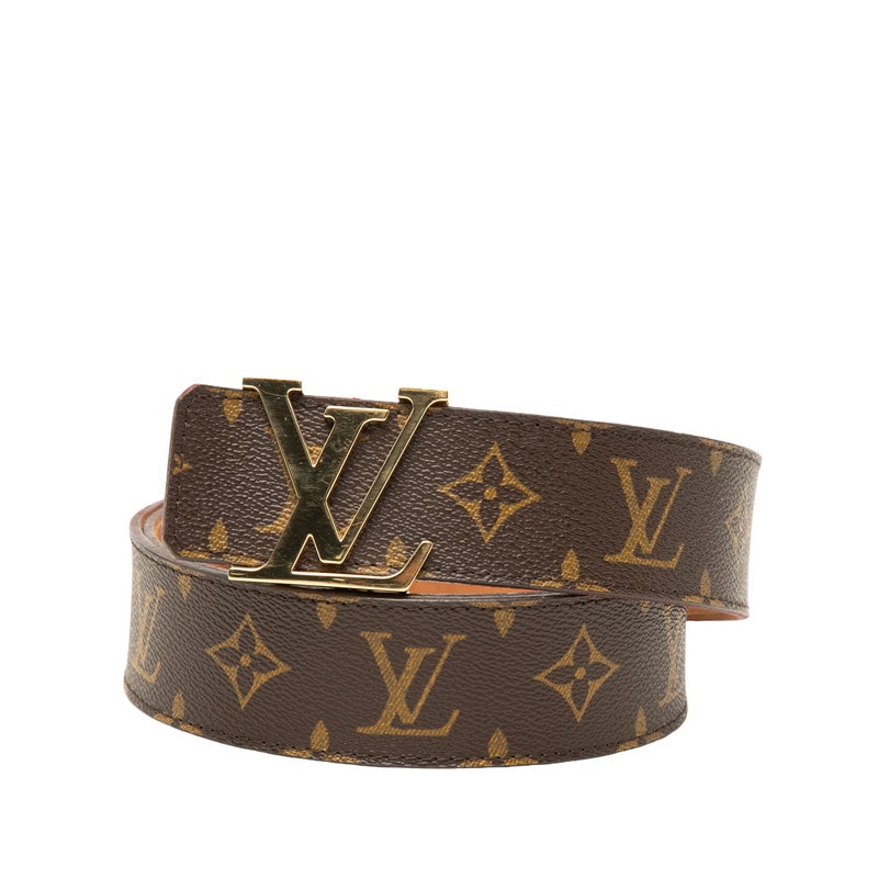 ルイ ヴィトン モノグラム サンチュール イニシアル ベルト サイズ 100/40 M9608 ブラウン ゴールド PVC メンズ LOUIS VUITTON 【中古】