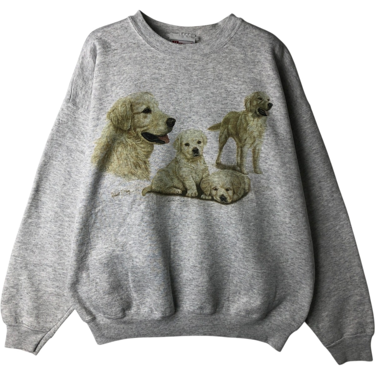 古着 ヘインズ Hanes HEAVYWEIGHT 犬柄 アニマル スウェットシャツ トレーナー メンズL相当/eaa630069