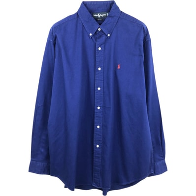 古着 ラルフローレン Ralph Lauren BLAIRE 長袖 ボタンダウンシャツ メンズL相当/eaa659899