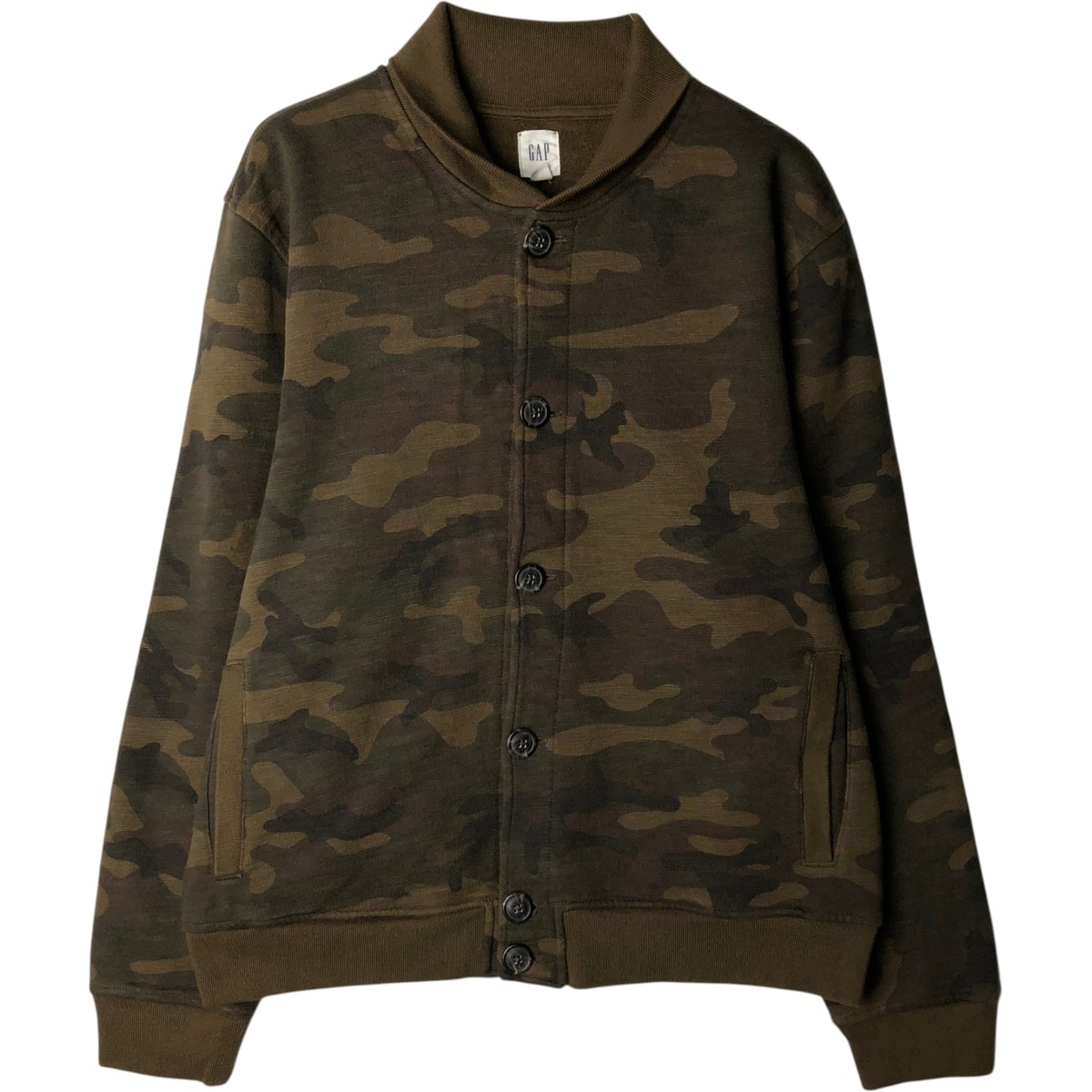 古着 ギャップ GAP ウッドランドカモ スウェット カーディガン メンズL相当/eaa630495