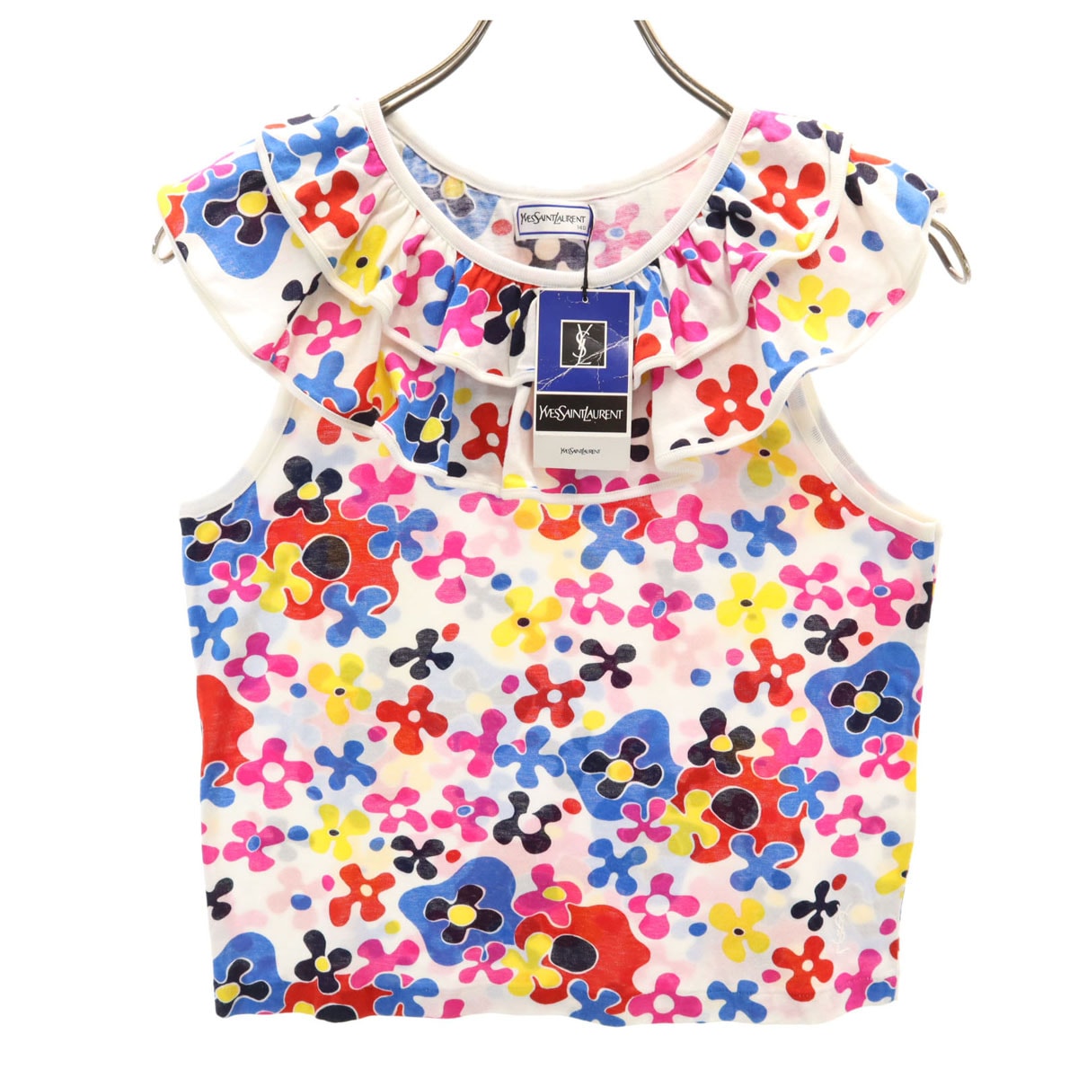 YVES SAINT LAURENT イヴサンローラン 未使用 花柄 ノースリーブ Tシャツ 140 タグ付き