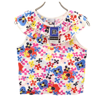 YVES SAINT LAURENT イヴサンローラン 未使用 花柄 ノースリーブ Tシャツ 140 タグ付き