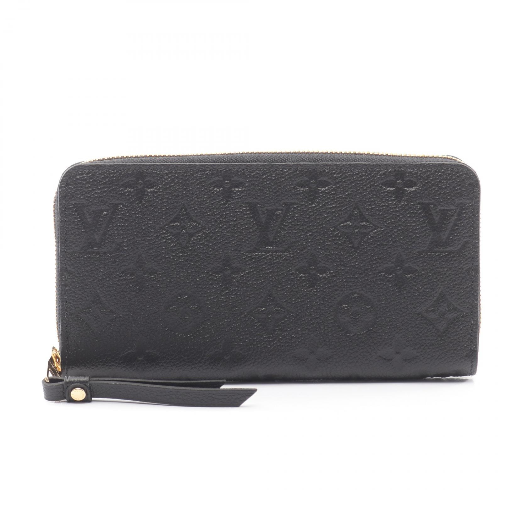 ルイ・ヴィトン LOUIS VUITTON ジッピーウォレット ラウンド長財布 財布 レザー モノグラム・アンプラント ノワール レディース ブラック系 M61864 【中古】