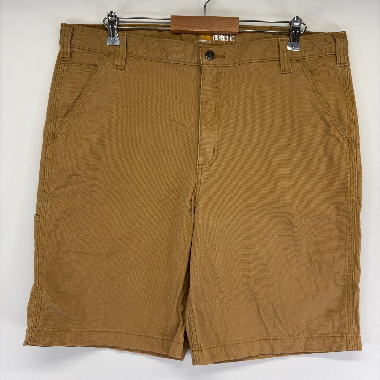 古着 カーハート Carhartt パンツ ワーク ジップ ダック ツールポケット ペインター ハーフパンツ w40 ブラウン系 メンズ