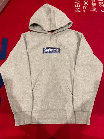 Supreme Bandana Box Logo Hooded Sweatshirt "Grey"