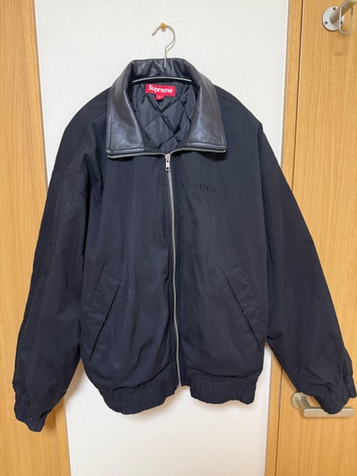 Supreme Leather Collar Utility Jacket "Black"