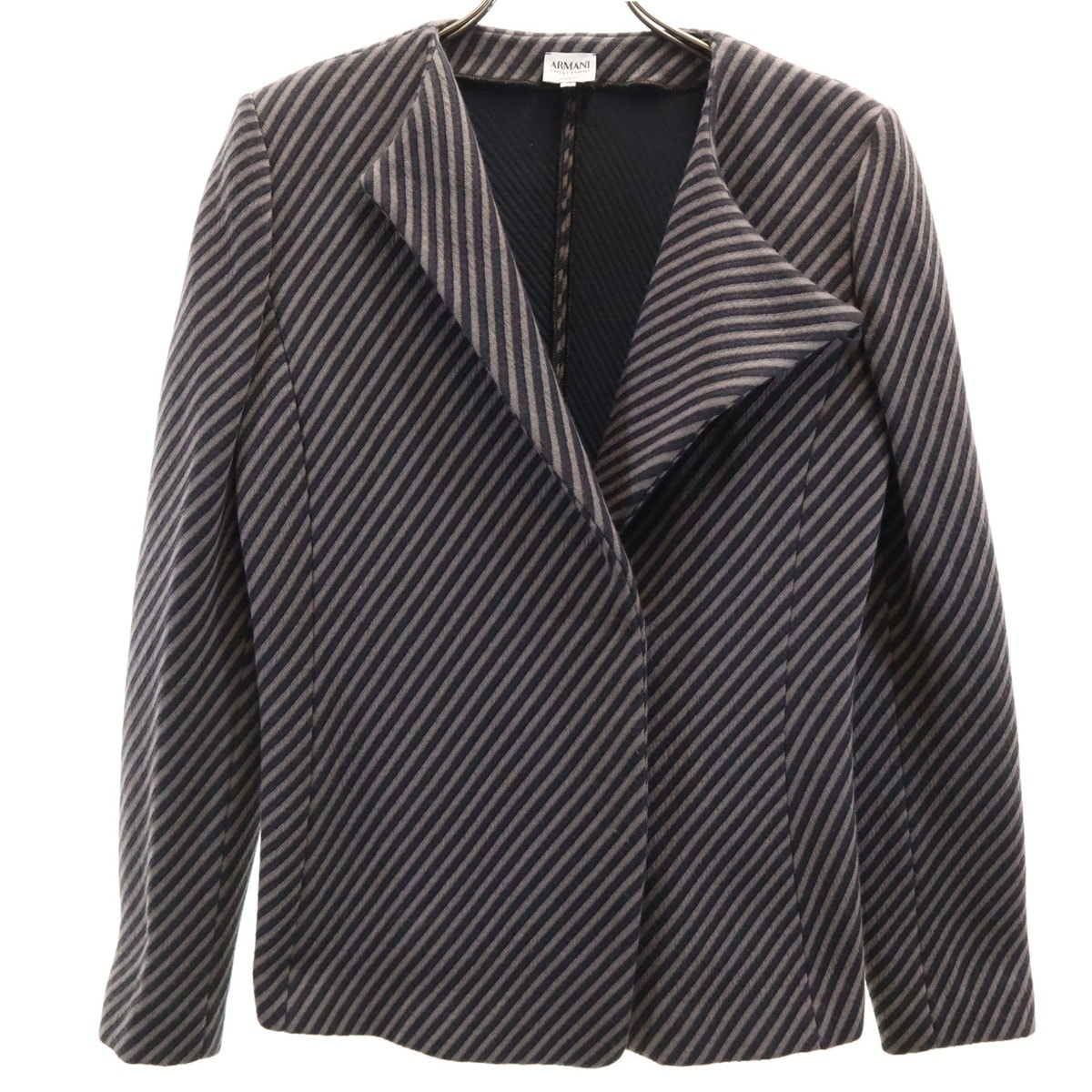 ARMANI COLLEZIONI アルマーニコレッツォーニ 斜ストライプ柄 ジャケット 42 グレー