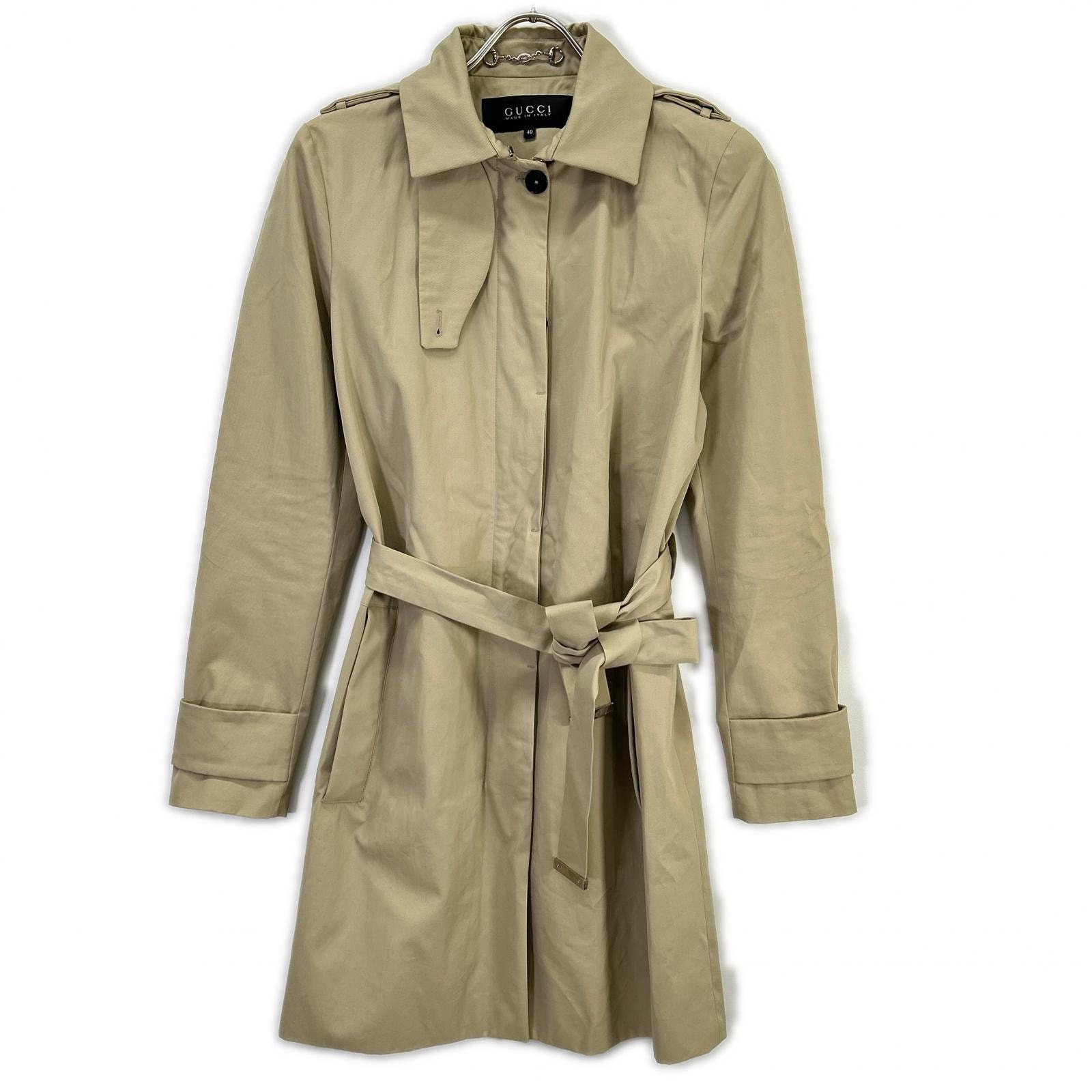 グッチ 2010年製 257410 ベージュ ベルト付き ジップコート 40