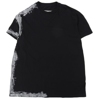 メゾンマルジェラ ペイントストロークプリントTシャツ トップス メンズ ブラック 48 S50GC630 20年 48
