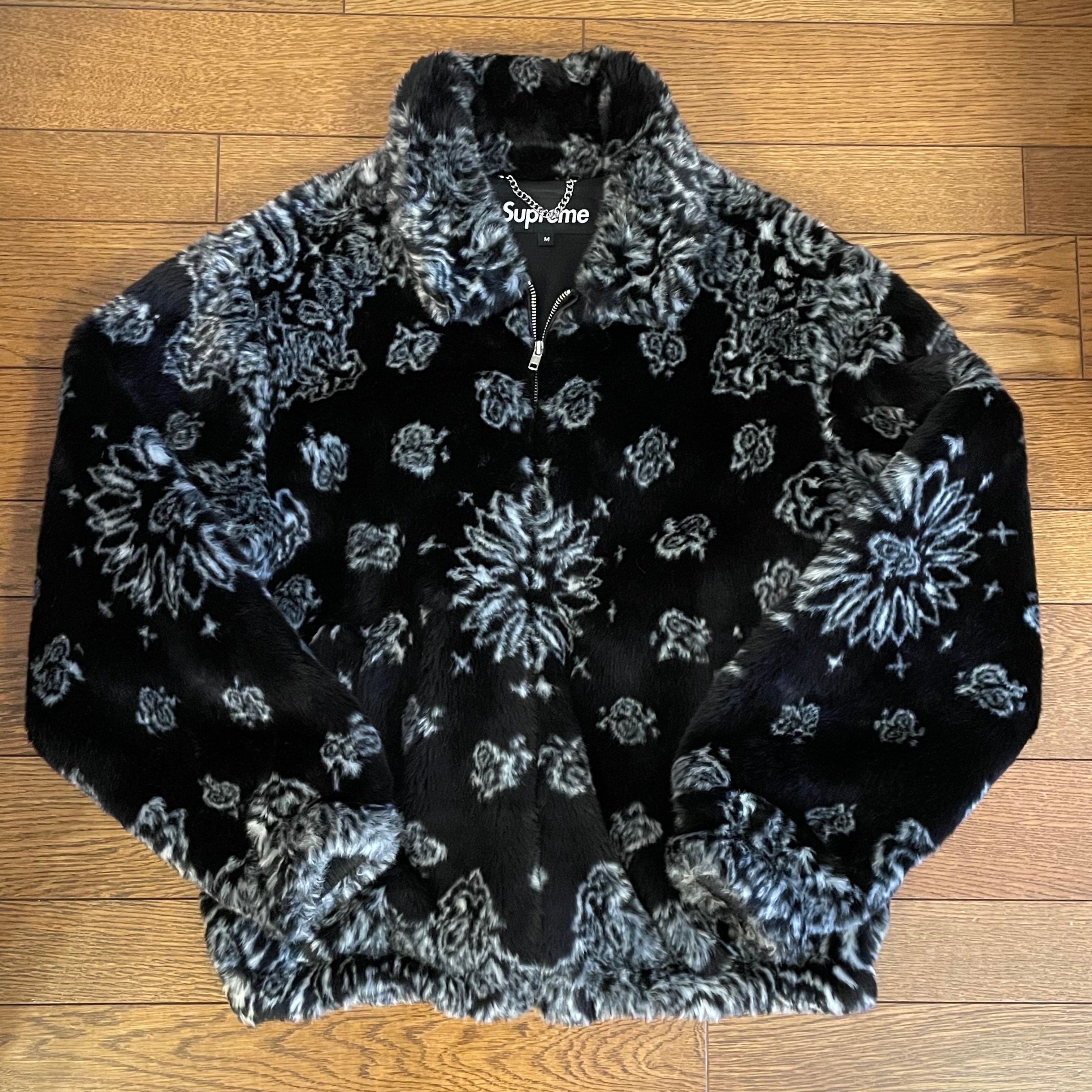 Supreme Bandana Faux Fur Bomber Jacket "Black"