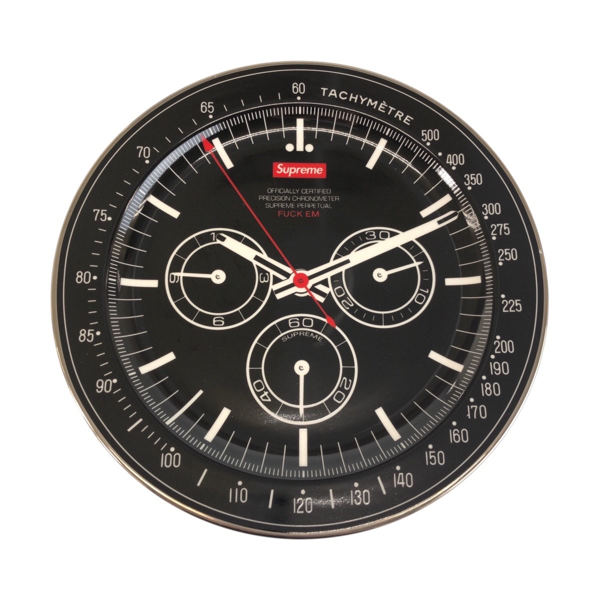 新品未使用 Supreme シュプリーム Watch Plate 時計柄 クロノグラフ ブラック 黒 磁器 プレート 皿 大皿 604425 【中古】