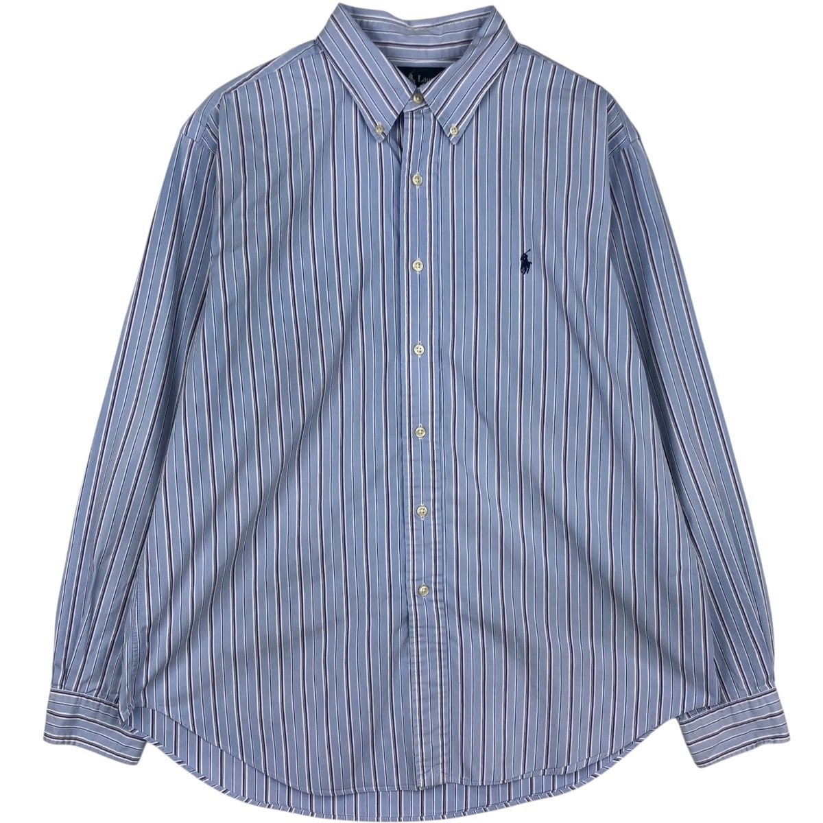 古着 ラルフローレン Ralph Lauren CLASSIC FIT クラシックフィット 長袖 ボタンダウンストライプシャツ メンズXL相当/eaa621241