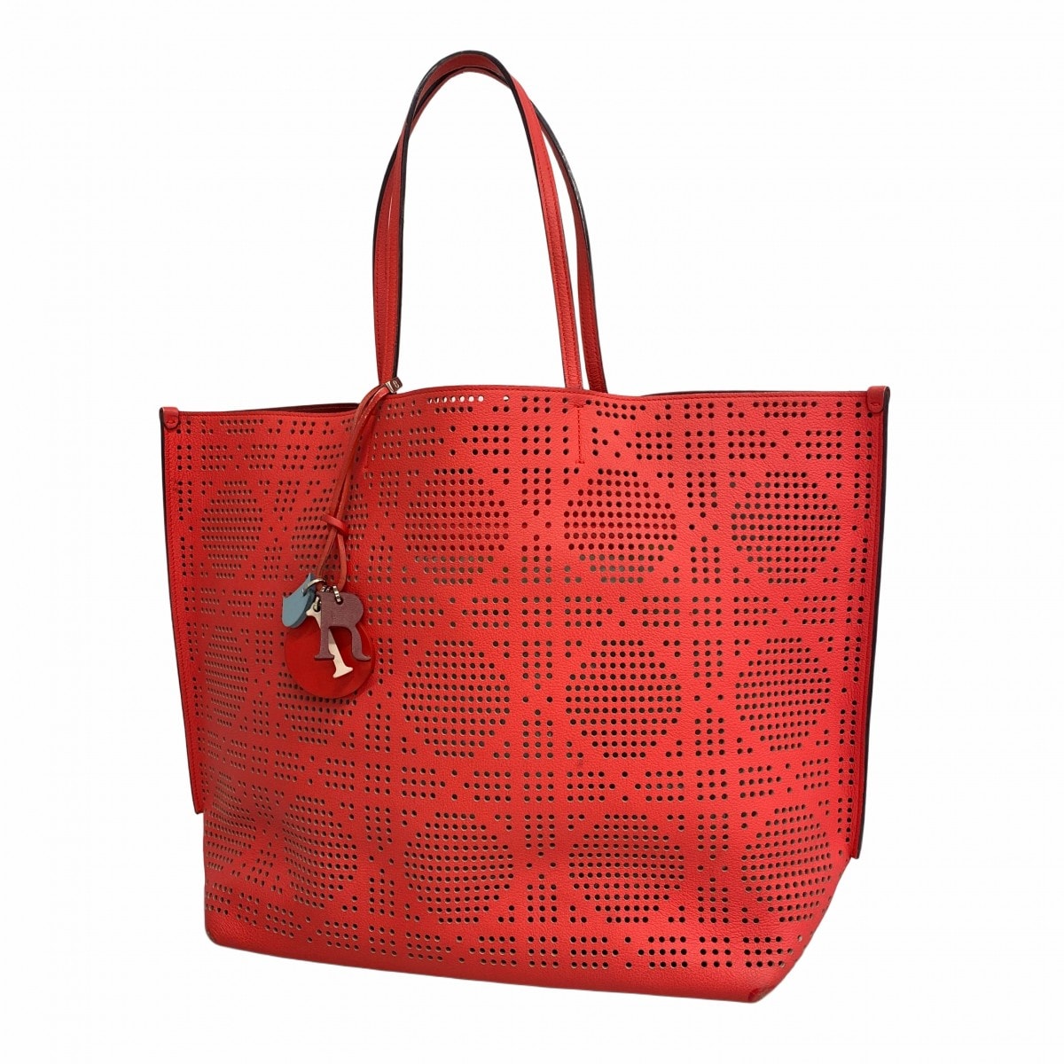 【6db2233】クリスチャンディオール トートバッグ レザー レッド シルバー金具【中古】レディース