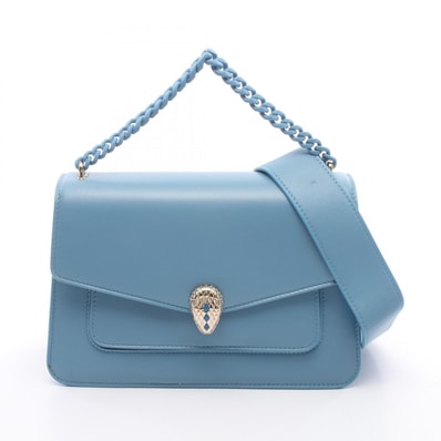 ブルガリ BVLGARI セルペンティ フォーエバー 2WAY ハンドバッグ バッグ レザー レディース ブルー系 【中古】