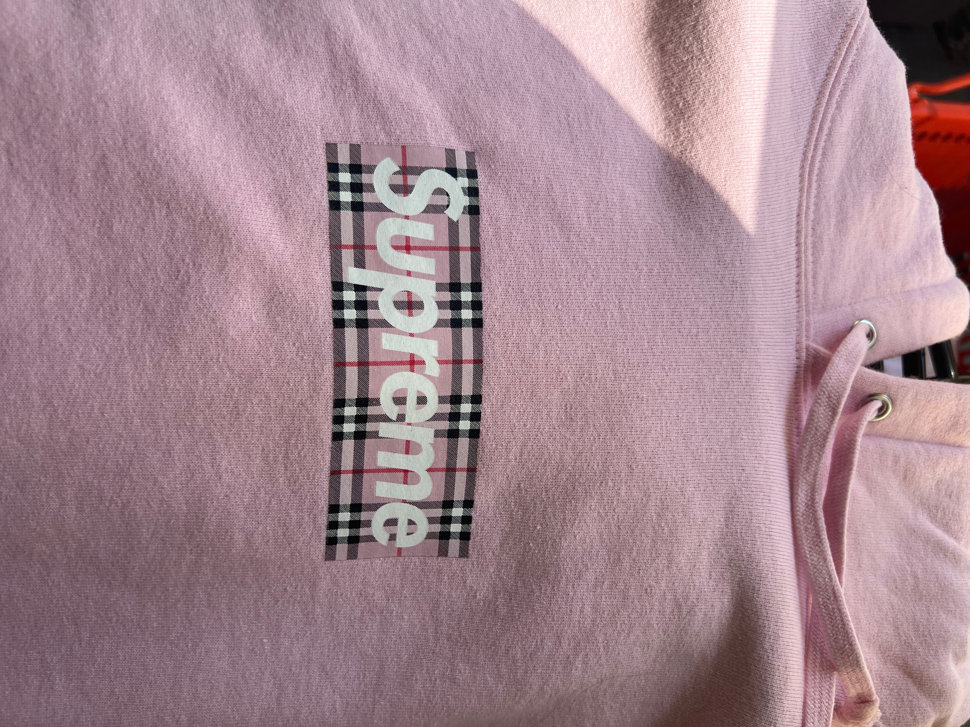 Supreme / Burberry Box Logo Hooded Sweatshirt "Pink"