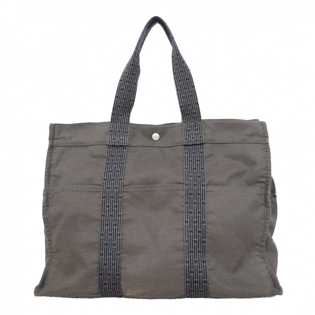 【6gd4743-k】エルメス トートバッグ エールラインGM キャンバス グレー シルバー金具【中古】メンズ レディース ユニセックス