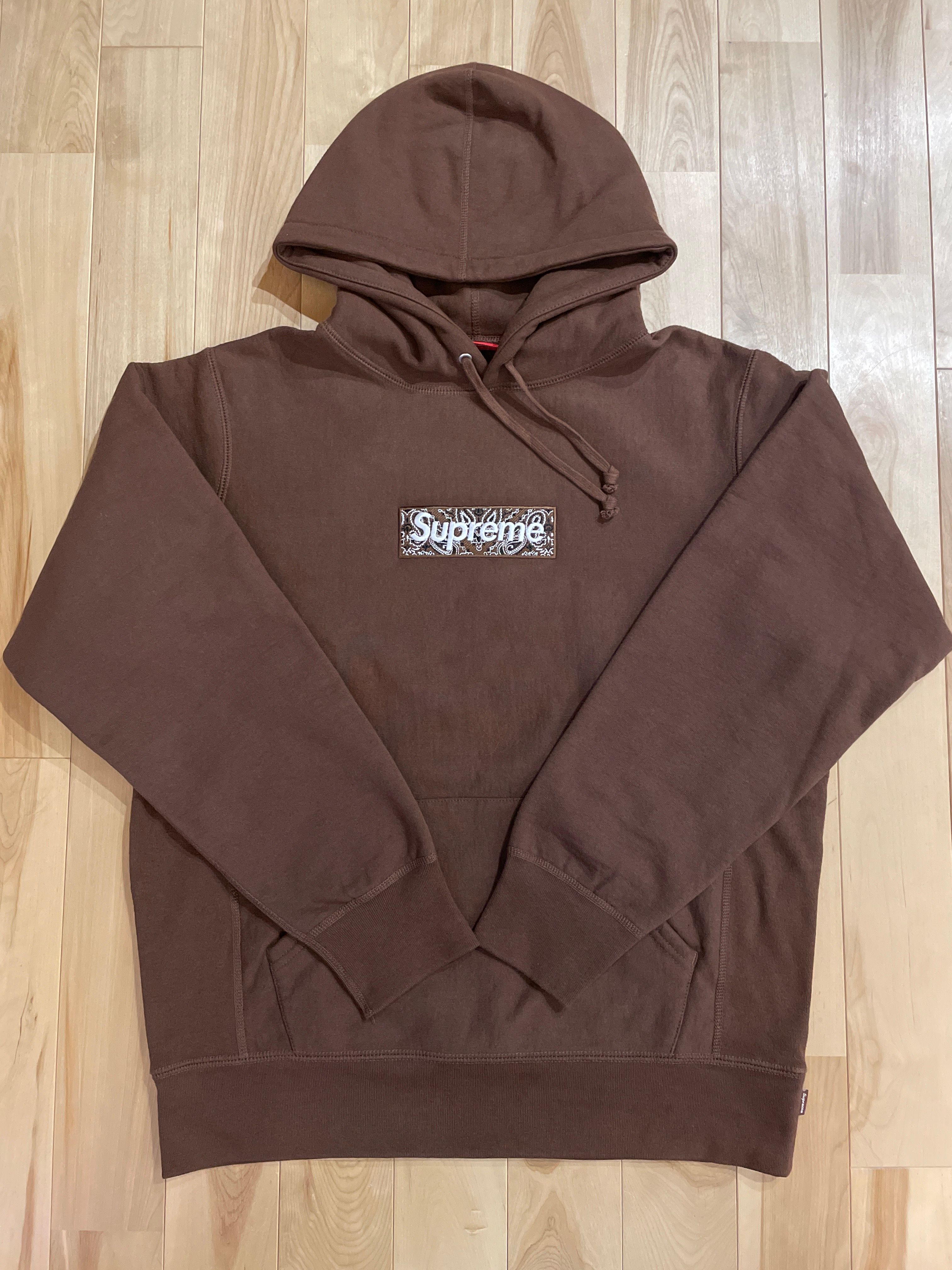 Supreme Bandana Box Logo Hooded Sweatshirt "Brown"