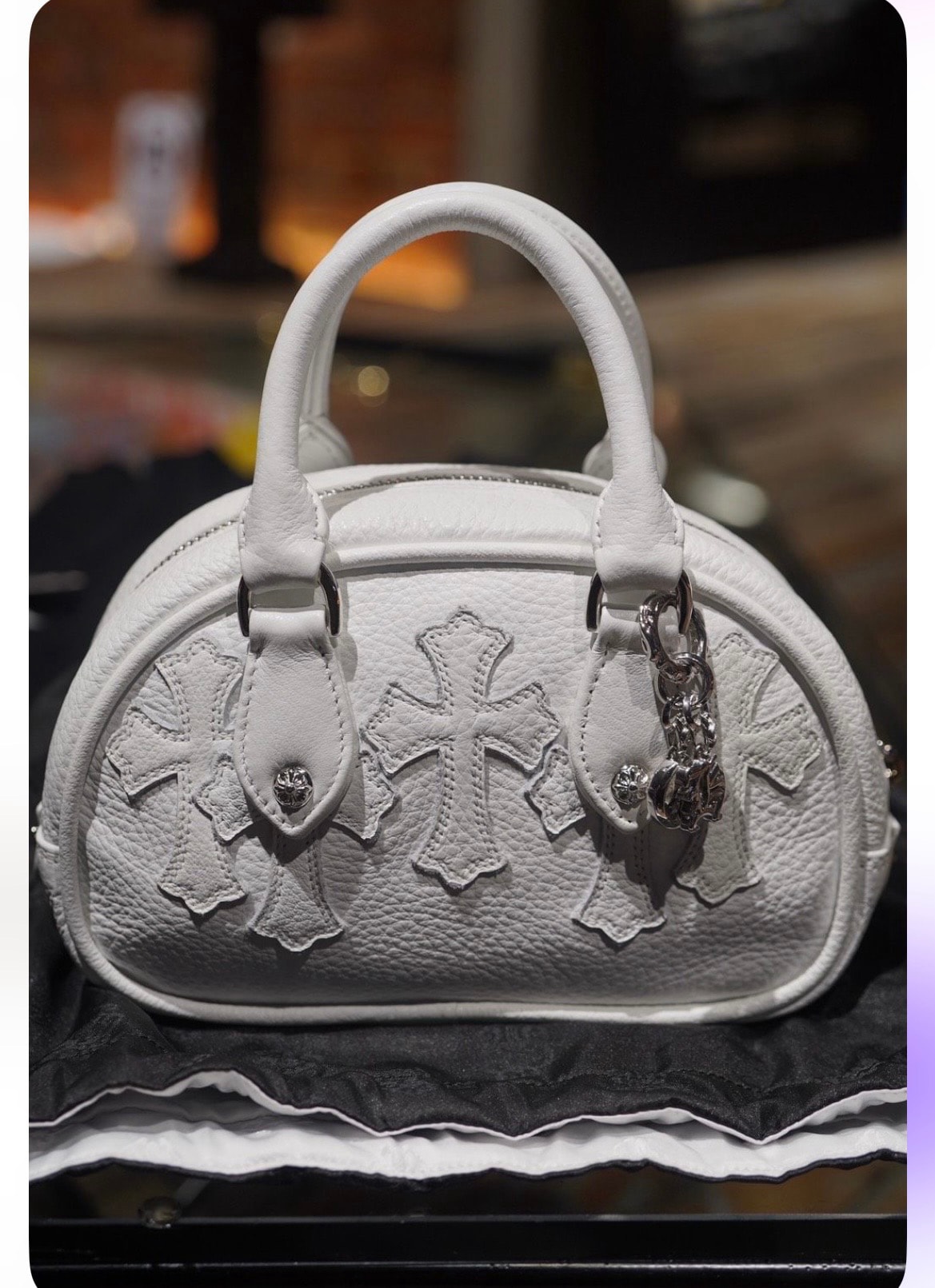 Chrome Hearts クロムハーツ タイニー ジムバッグ ホワイトクロスパッチ