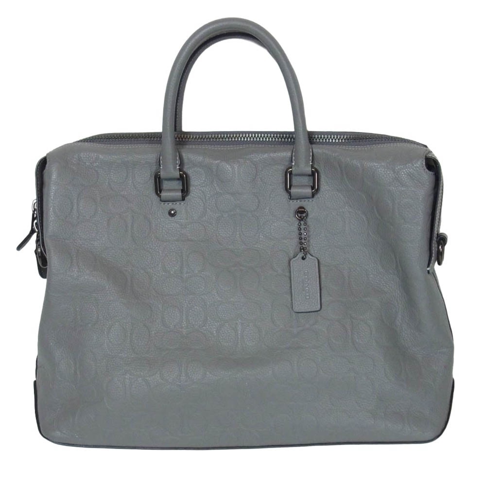 COACH コーチ C0244 ゴッサム ブリーフ シグネチャー レザー ビジネス 2WAY バッグ グレー系【中古】