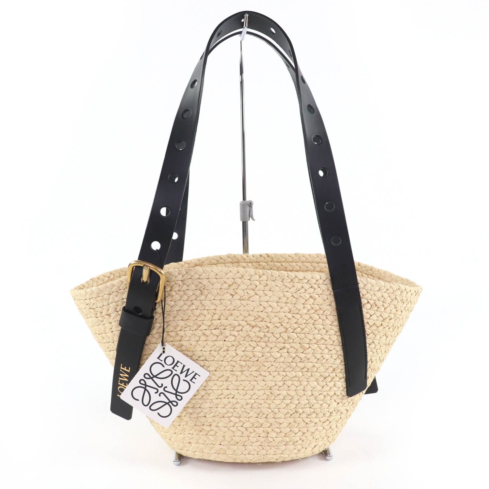 未使用品 ロエベ ハンドバッグ パンチホール バスケット スモール