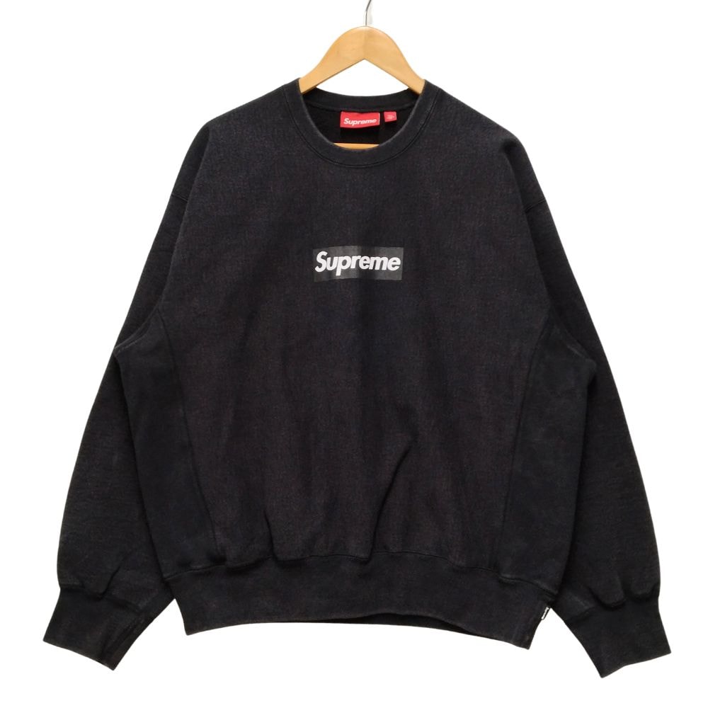 Supreme Washed Box Logo Crewneck "Black"