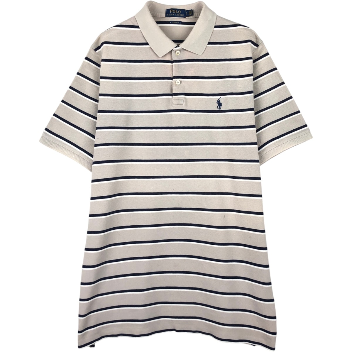 古着 ラルフローレン Ralph Lauren POLO RALPH LAUREN CLASSIC FIT マルチボーダー 半袖 ボーダー ポロシャツ メンズL相当/eaa623769
