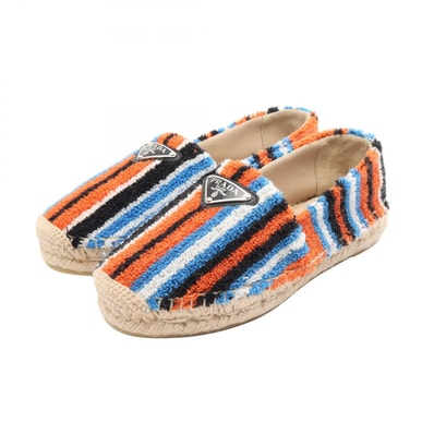 プラダ PRADA 22SS テリークロス エスパドリーユ スリッポン 靴 パイル レディース マルチカラー 【中古】