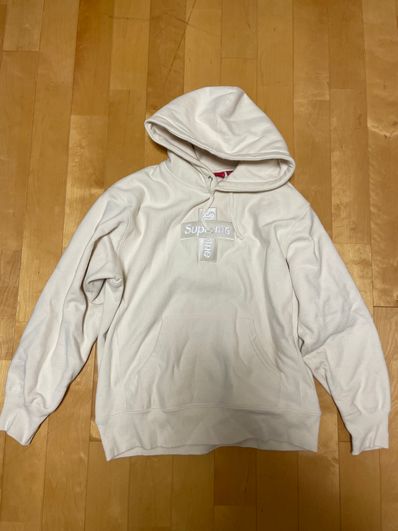 Supreme Cross Box Logo Hooded Sweatshirt "Natural"