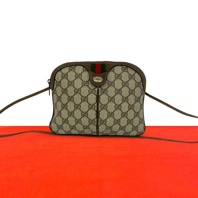 GUCCI グッチ シェリーライン GG 柄 ロゴ レザー PVC ショルダーバッグ ブラウン
20955