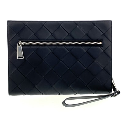 BOTTEGAVENETA ボッテガヴェネタ マキシイントレチャート クラッチバッグ クラッチバッグ 629134 レザー ブラック メンズ【中古】