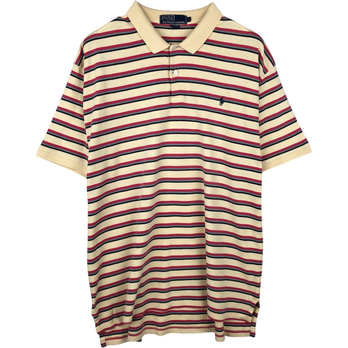 古着 ラルフローレン Ralph Lauren POLO by Ralph Lauren マルチボーダー 半袖 ボーダー ポロシャツ メンズL相当/eaa635261