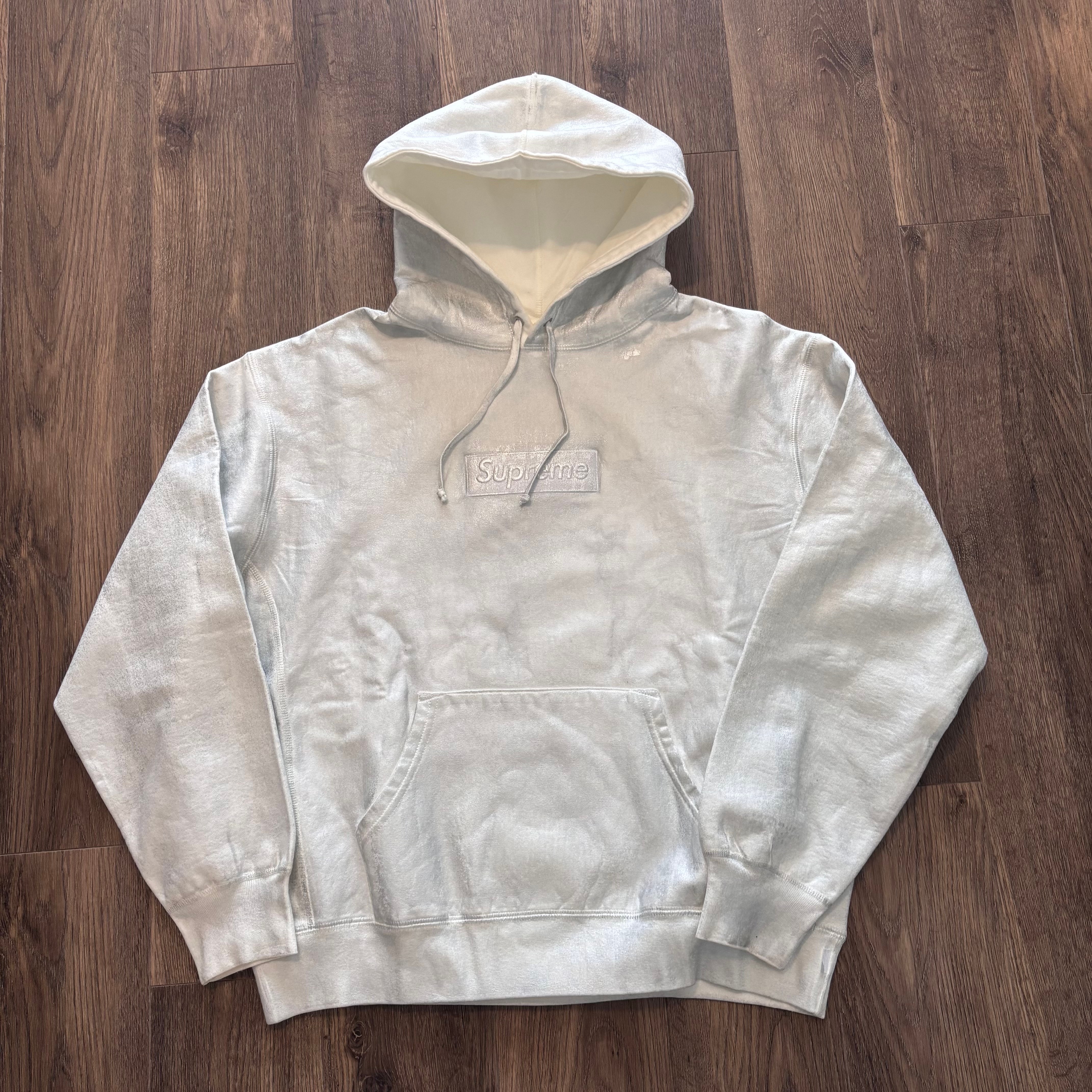 Supreme x MM6 Maison Margiela Foil Box Logo Hooded Sweatshirt "White"