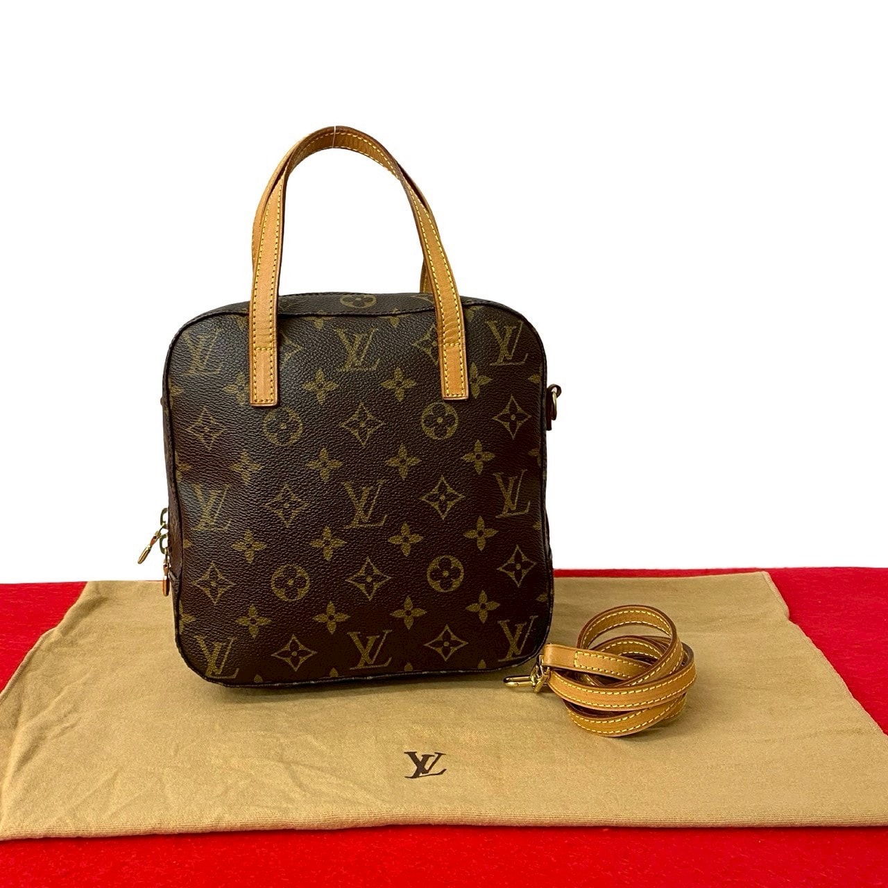 LOUIS VUITTON ルイヴィトン スポンティーニ モノグラム レザー PVC ショルダーバッグ ブラウン
319-5