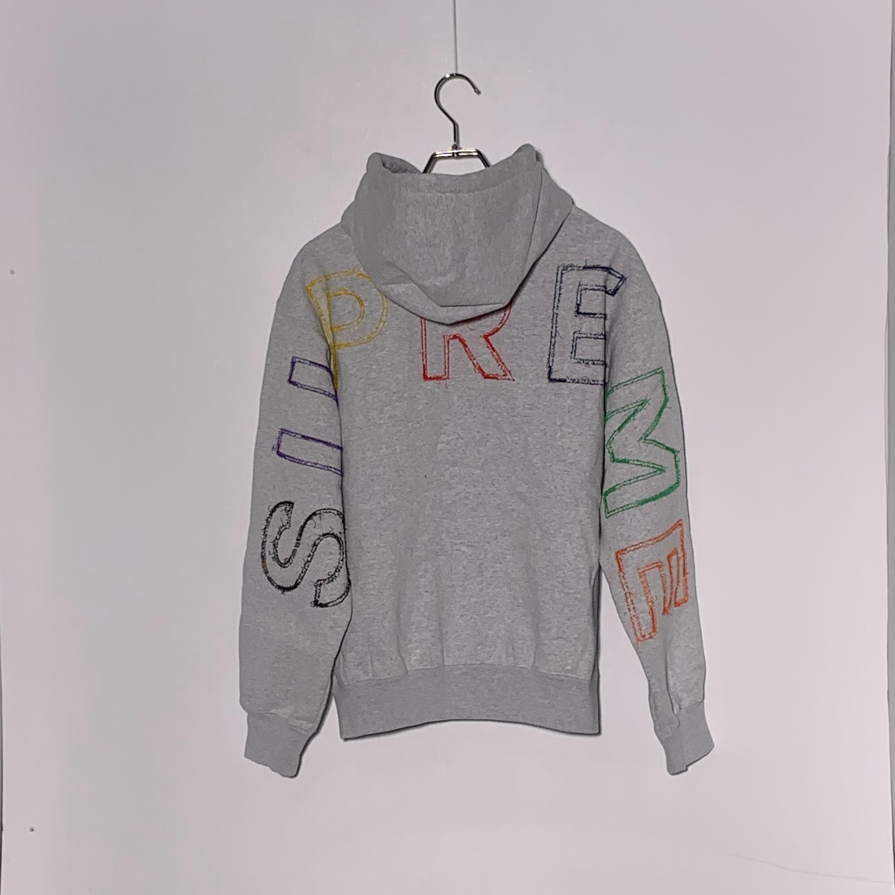 Supreme Frayed Hooded Sweatshirt "Heather Grey"