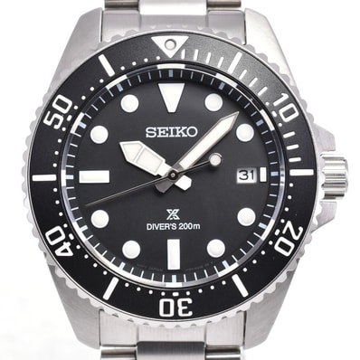 セイコー SEIKO SBDJ065/V157-00A0 プロスペックス ダイバースキューバ デイト ブラック ソーラー メンズ 良品 腕時計 G#146875