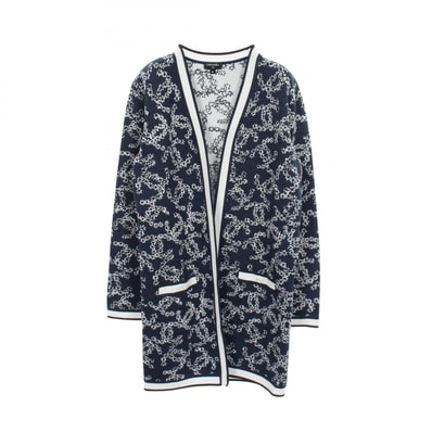 シャネル CHANEL ココマーク ロング カーディガン 衣料品 トップス コットン レディース ネイビー系 / ホワイト系 P60729K46389 【中古】