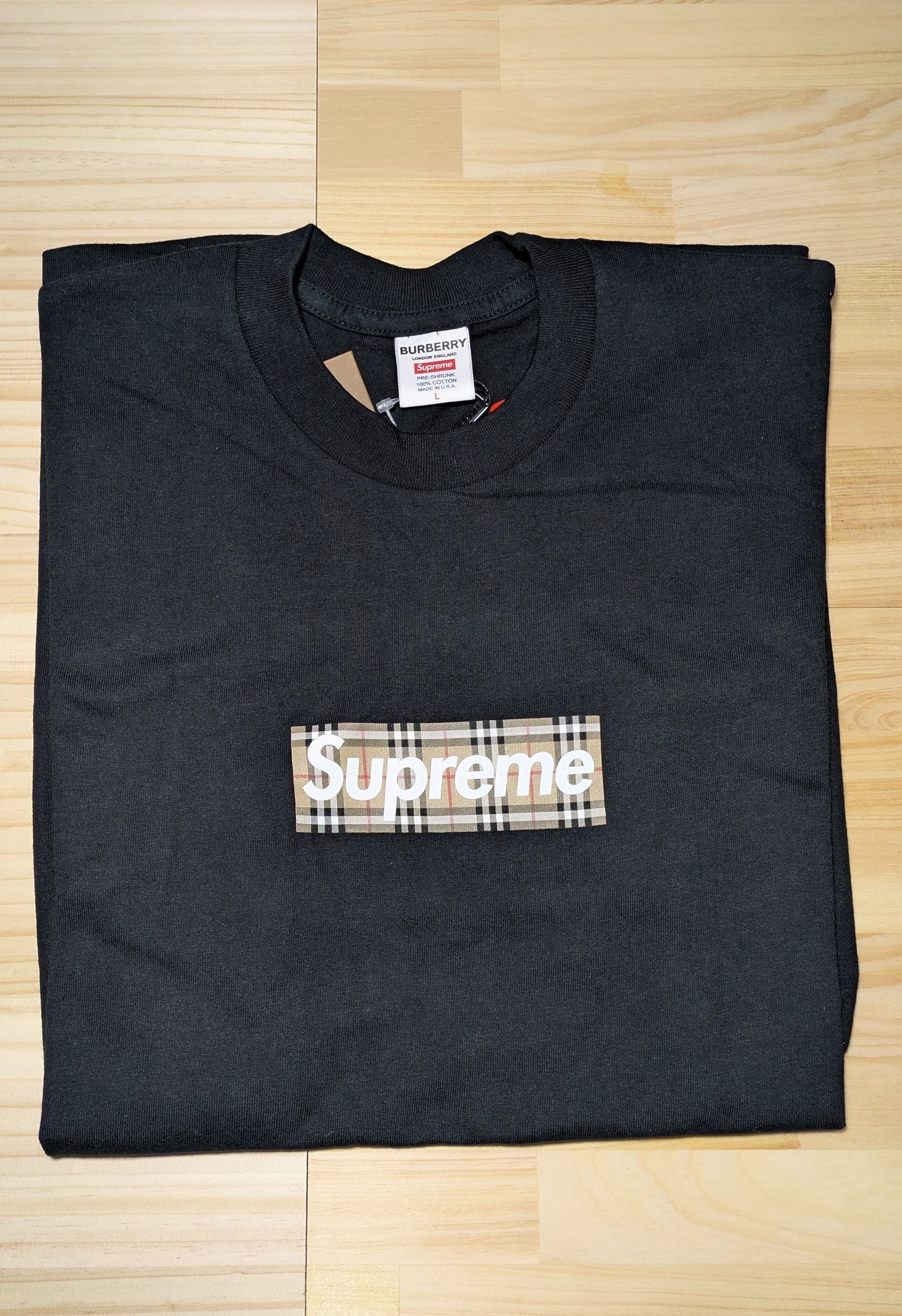 Supreme / Burberry Box Logo Tee "Black"