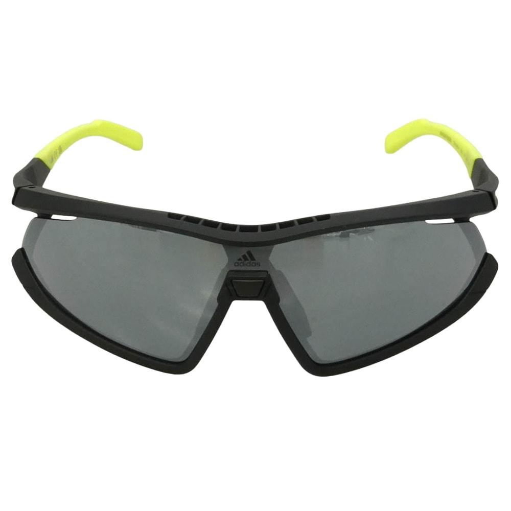 adidas アディダス SP0055-F 20C スポーツサングラス UVカット アジアンフィット 眼鏡 アイウェア ブラック系 イエロー系 145 140【新古品】【未使用】【中古】