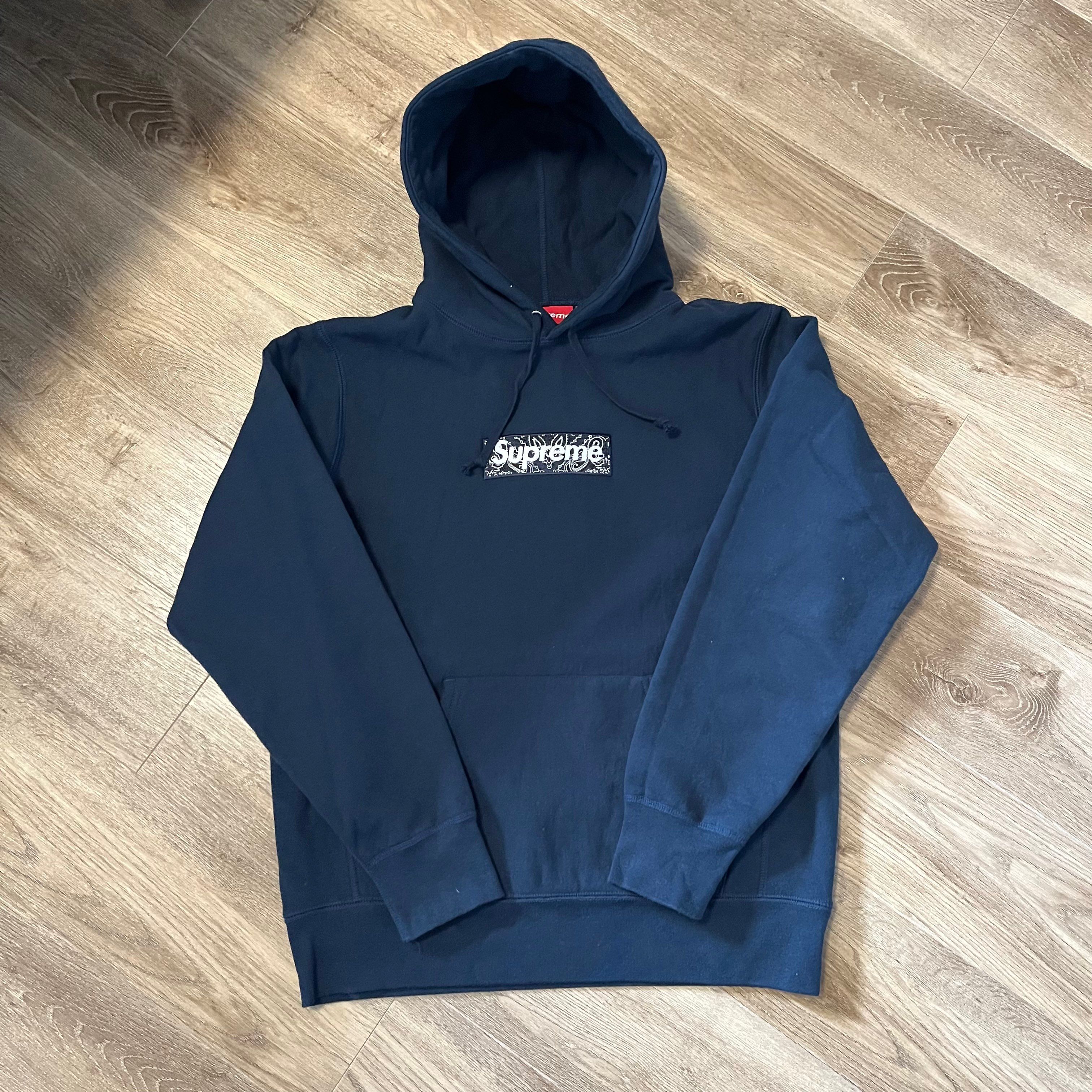 Supreme Bandana Box Logo Hooded Sweatshirt "Navy"