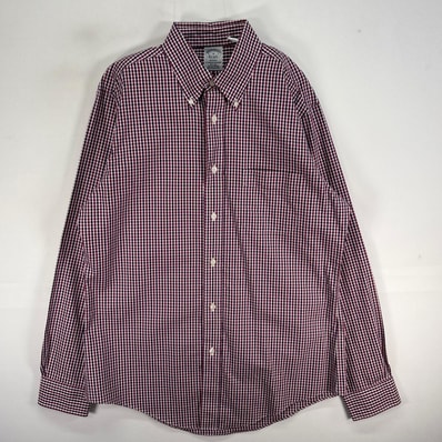 古着 ブルックスブラザーズ Brooks Brothers 長袖シャツ チェック 胸ポケ REGENT M レッド系 マルチカラー メンズ