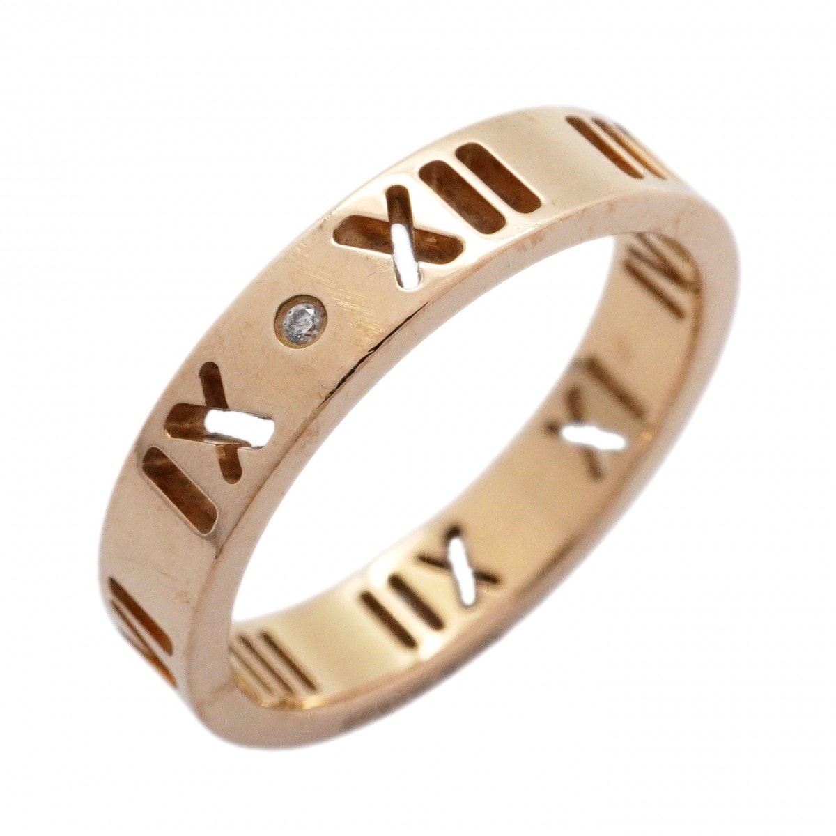 ★最終価格【6jcb0262】ティファニー リング アトラス ピアスド K18PG ピンクゴールド ダイヤモンド 7.5号【中古】レディース