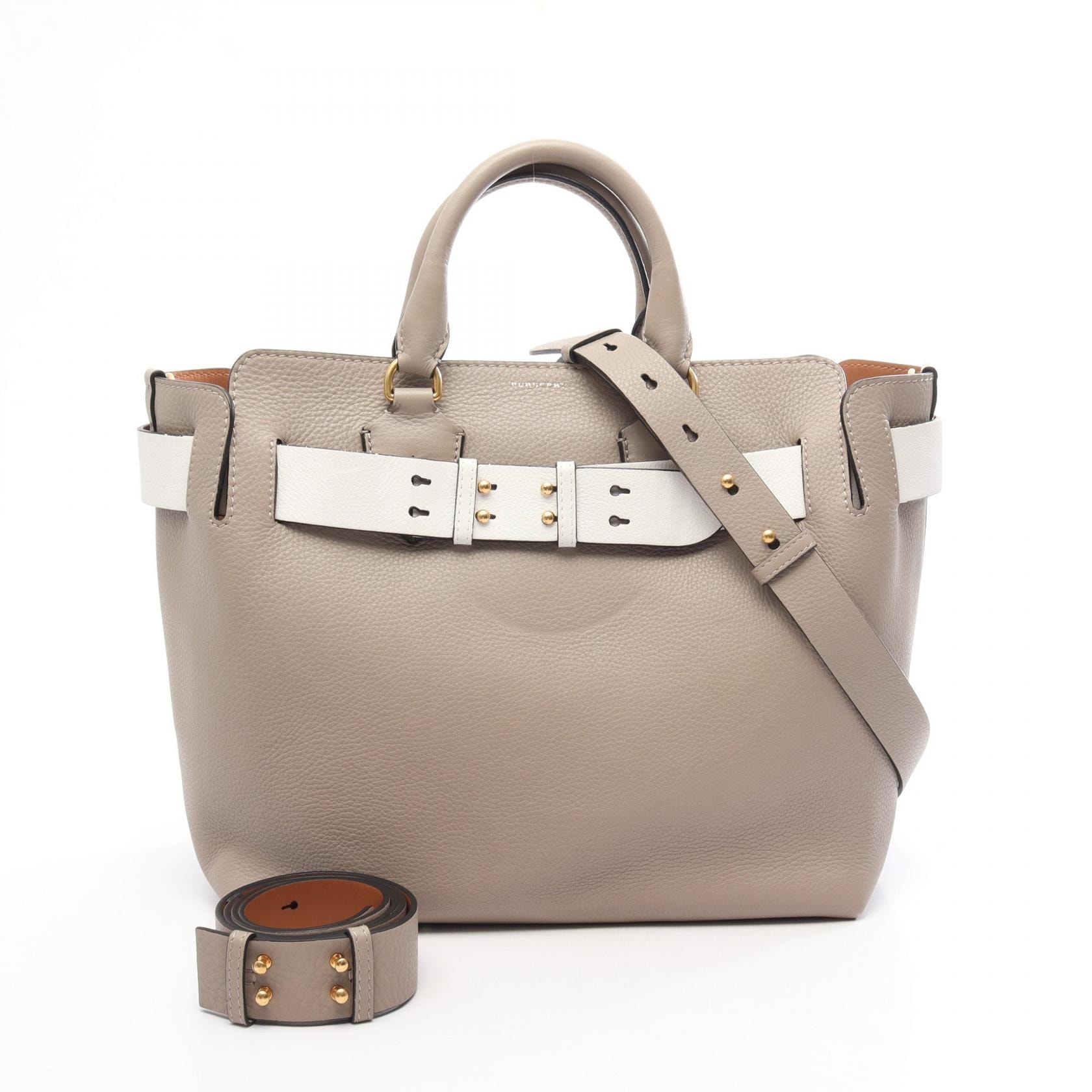 バーバリー BURBERRY ベルトバッグ ラージ 2WAY ハンドバッグ バッグ レザー レディース ベージュ系 / ホワイト系 4076727 【中古】