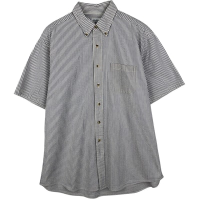 古着 ブルックスブラザーズ Brooks Brothers シアサッカー 半袖 ボタンダウン ストライプシャツ メンズL相当/eaa644945
