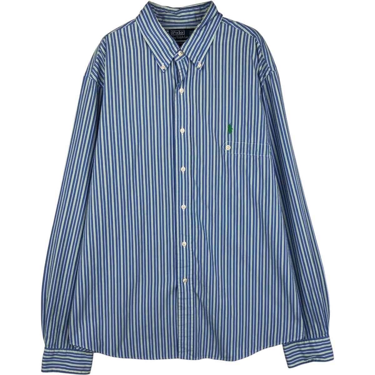 古着 ラルフローレン Ralph Lauren CUSTOM FIT 長袖 ボタンダウンストライプシャツ メンズXL相当/eaa629089